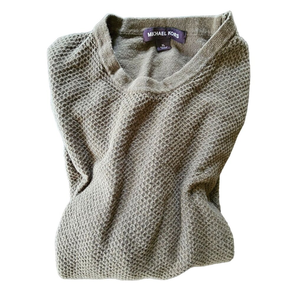 Michael Kors Men's Forest Green Cotton wool blend soft Sweater sz XL